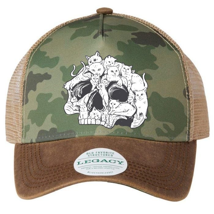 Skull Head With Cats Legacy Tie Dye Trucker Hat