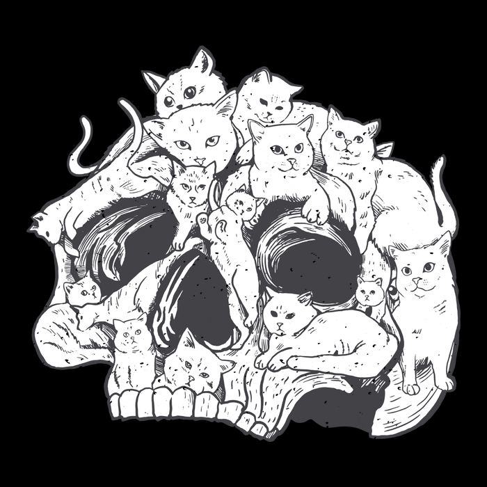 Skull Head With Cats Sustainable Bucket Hat