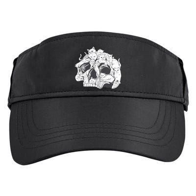 Skull Head With Cats Adult Drive Performance Visor