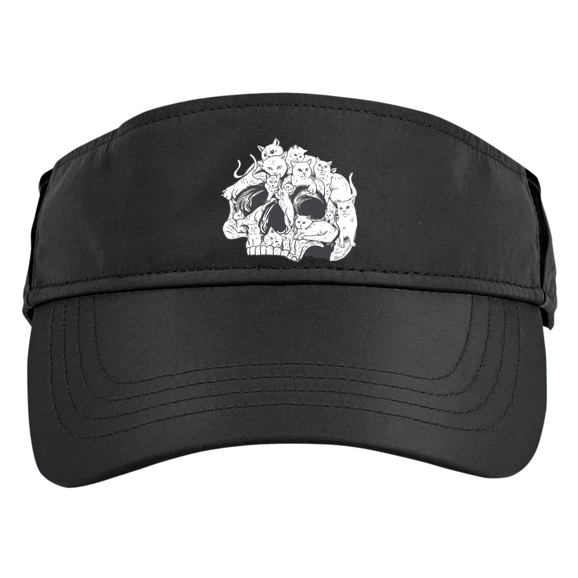 Skull Head With Cats Adult Drive Performance Visor