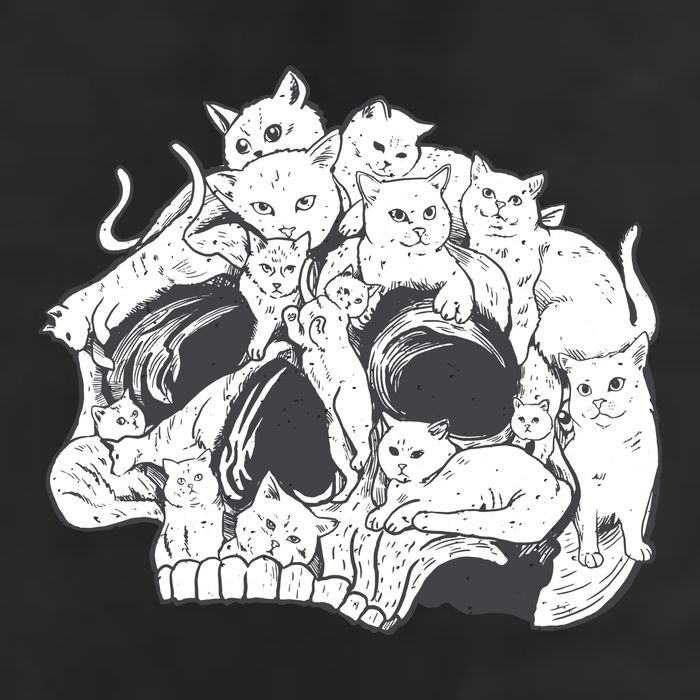 Skull Head With Cats Adult Drive Performance Visor