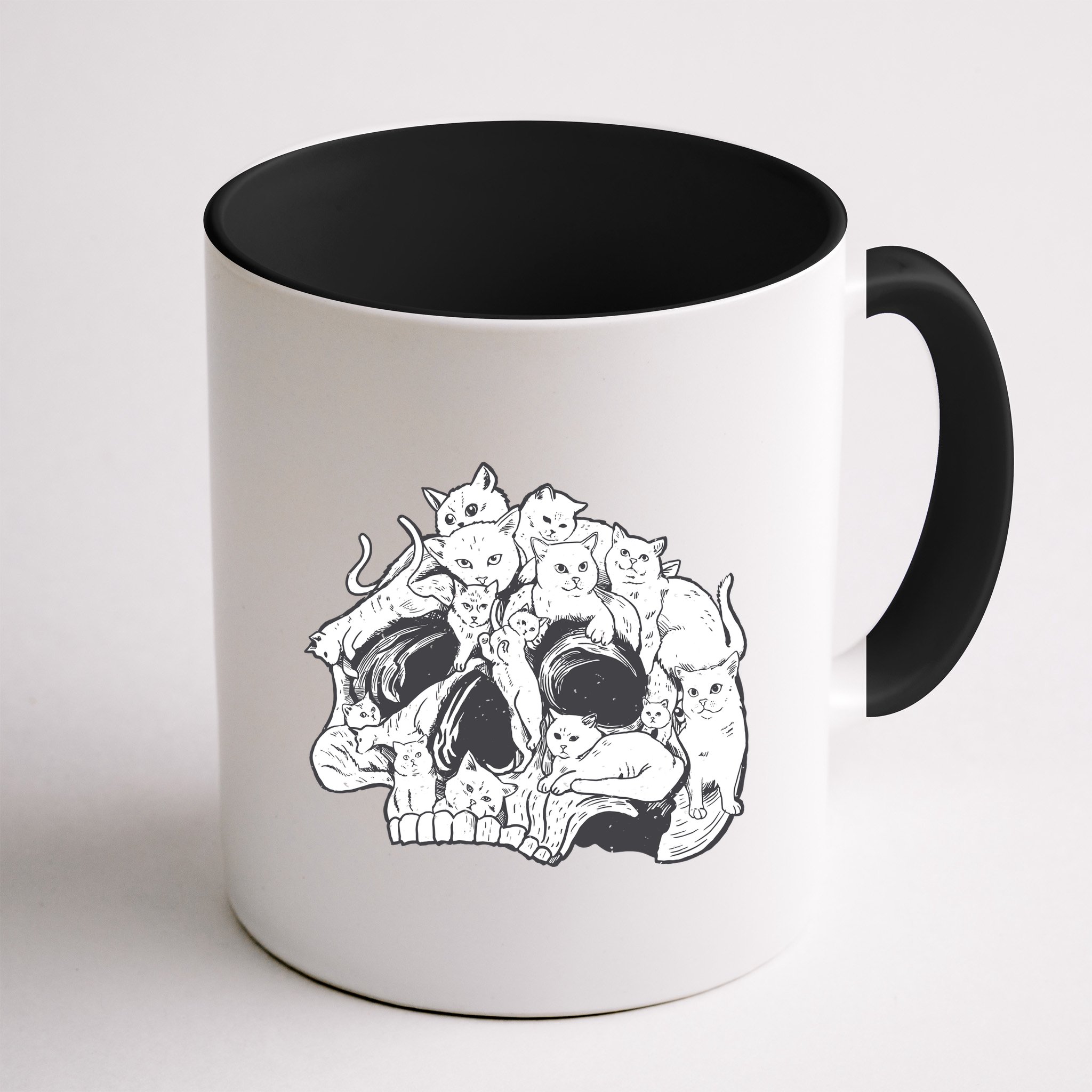 Skull Head With Cats Mug