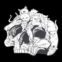Skull Head With Cats Youth Performance Sprint T-Shirt