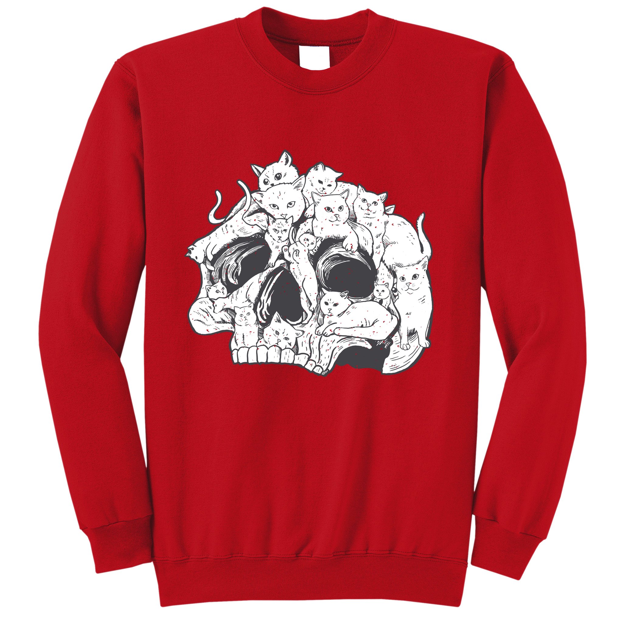 Skull Head With Cats Sweatshirt
