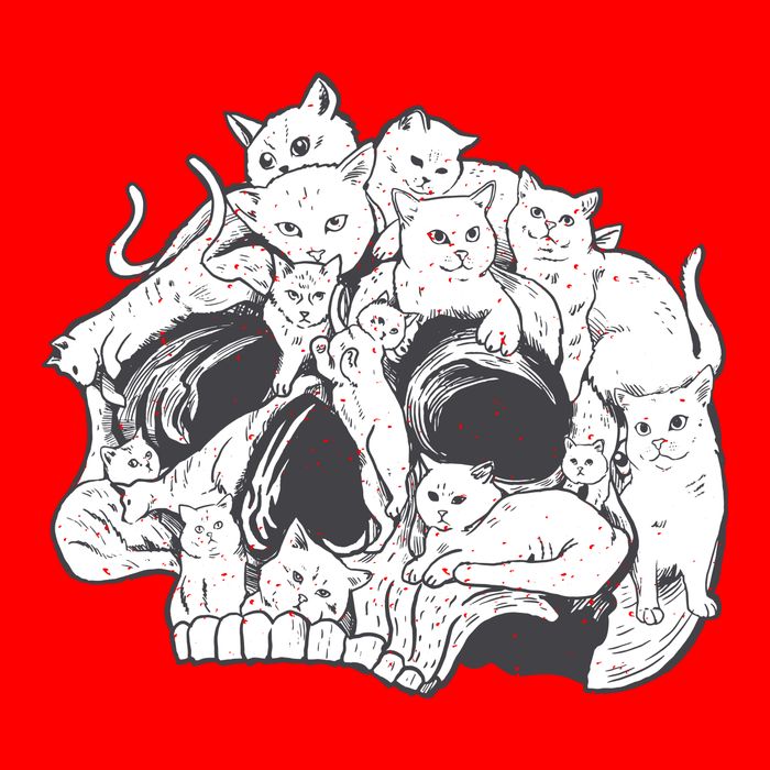 Skull Head With Cats Sweatshirt