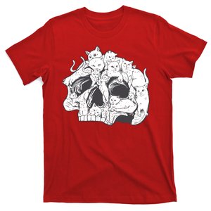 Skull Head With Cats T-Shirt