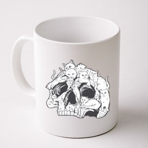 Skull Head With Cats Coffee Mug