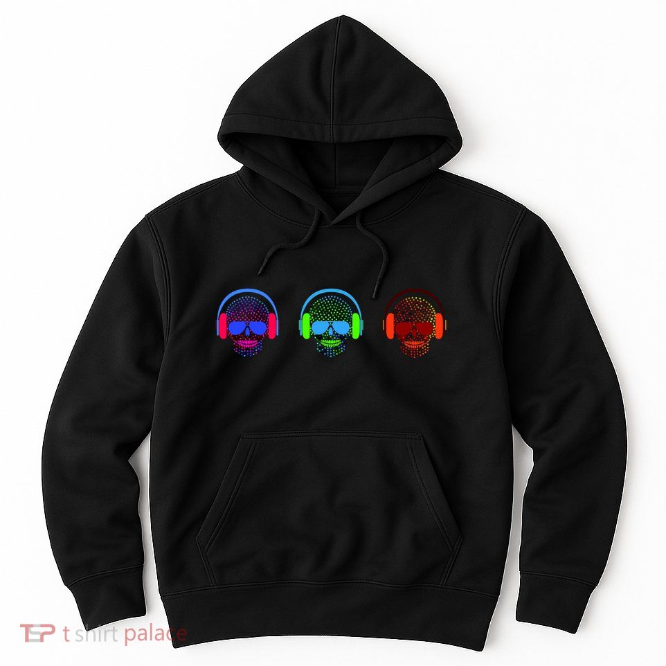 Skull Icons With Headphones Hoodie