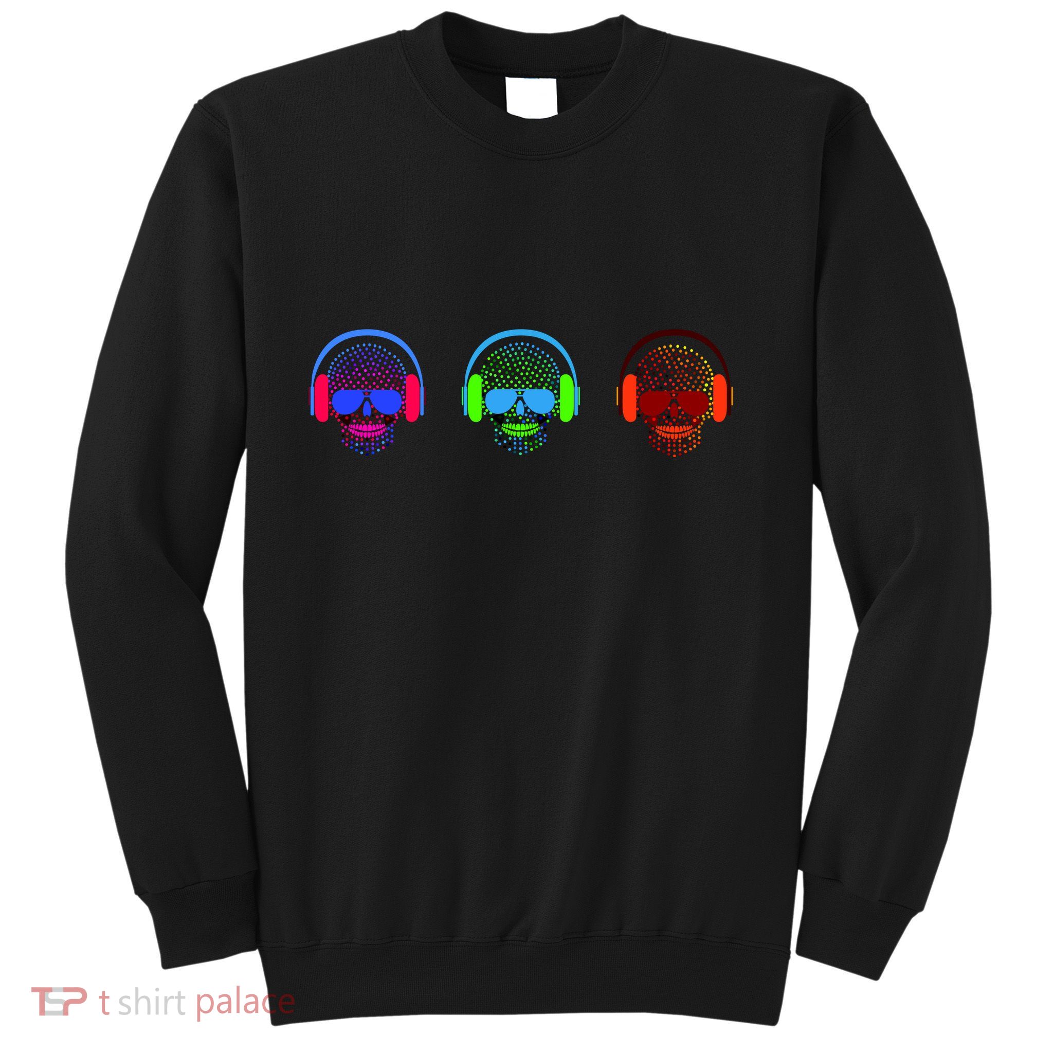 Skull Icons With Headphones Sweatshirt