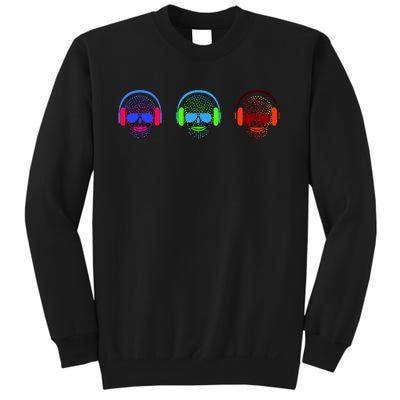 Skull Icons With Headphones Sweatshirt