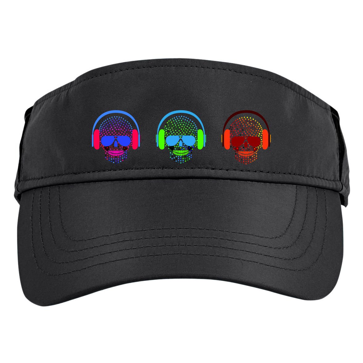 Skull Icons With Headphones Adult Drive Performance Visor