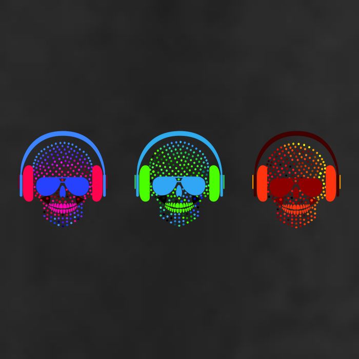 Skull Icons With Headphones Adult Drive Performance Visor
