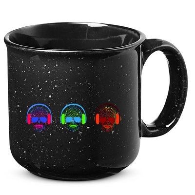 Skull Icons With Headphones 15oz Campfire Ceramic Mug