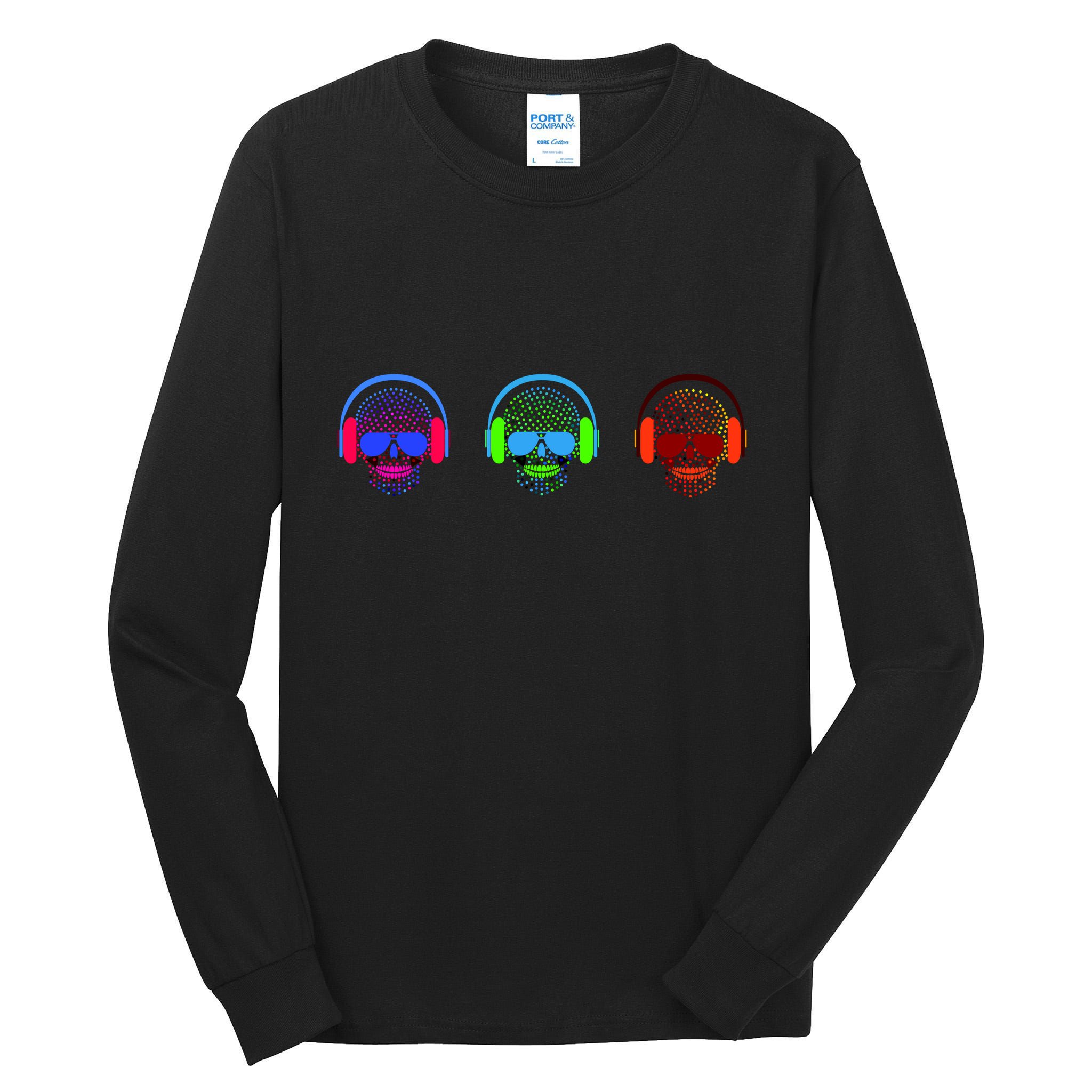 Skull Icons With Headphones Tall Long Sleeve T-Shirt