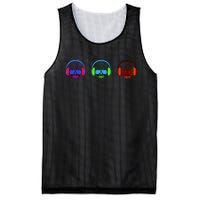 Skull Icons With Headphones Mesh Reversible Basketball Jersey Tank