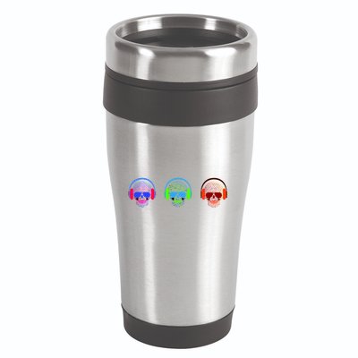 Skull Icons With Headphones 16oz Travel Tumbler