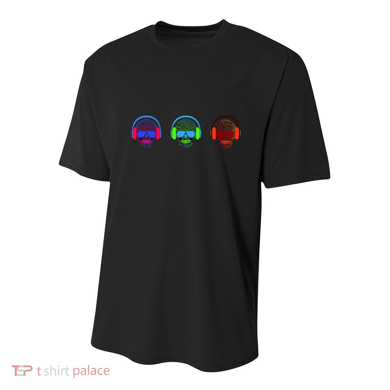 Skull Icons With Headphones Youth Performance Sprint T-Shirt