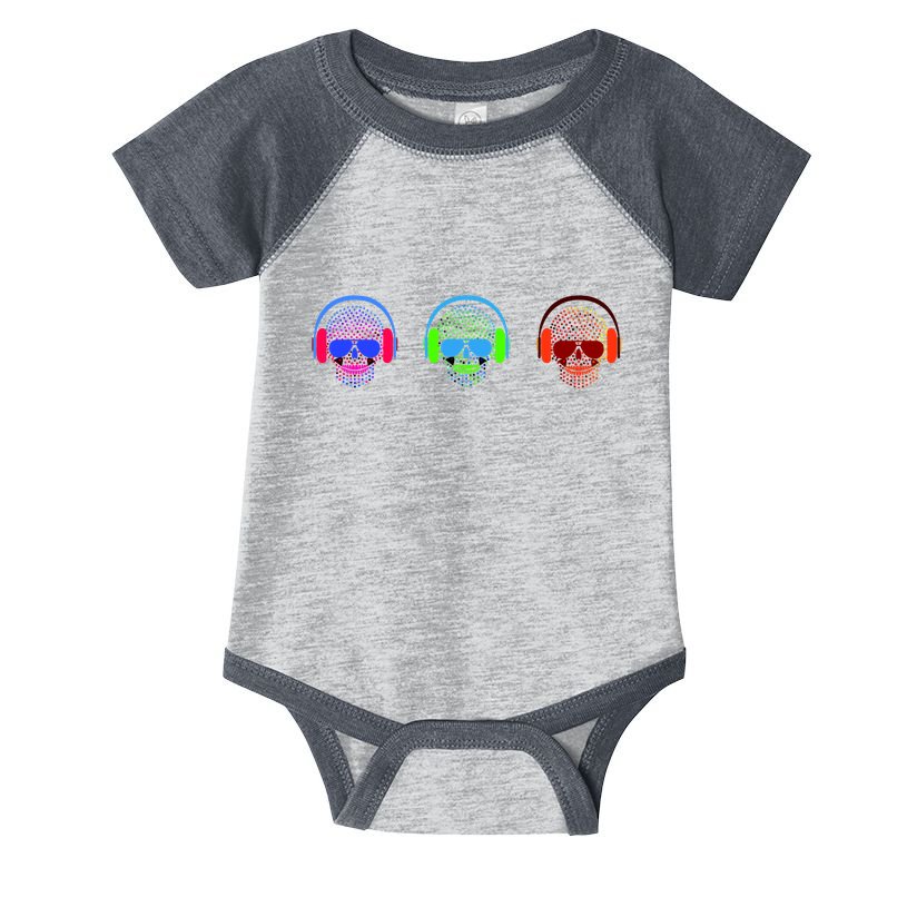 Skull Icons With Headphones Infant Baby Jersey Bodysuit