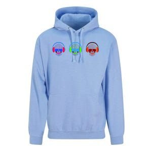 Skull Icons With Headphones Unisex Surf Hoodie