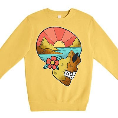 Skull Landscape Sunset Premium Crewneck Sweatshirt