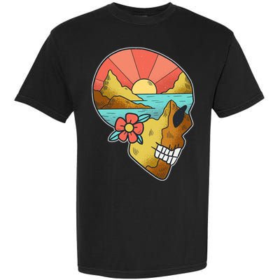Skull Landscape Sunset Garment-Dyed Heavyweight T-Shirt