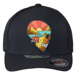 Skull Landscape Sunset Flexfit Unipanel Trucker Cap