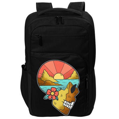 Skull Landscape Sunset Impact Tech Backpack