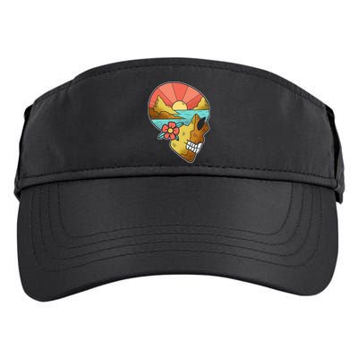 Skull Landscape Sunset Adult Drive Performance Visor