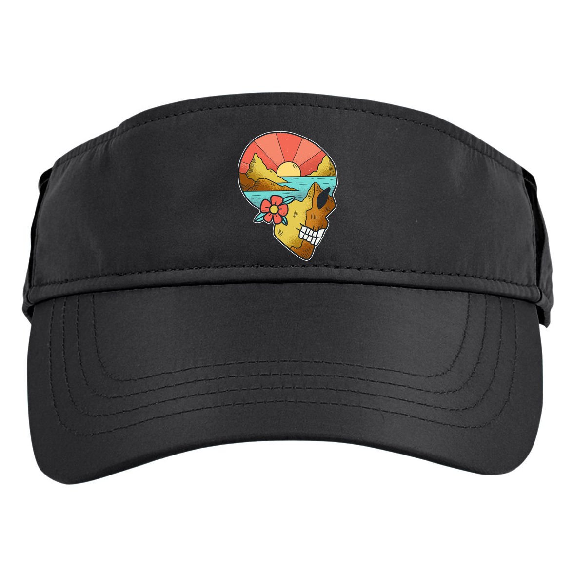 Skull Landscape Sunset Adult Drive Performance Visor