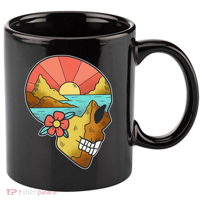 Skull Landscape Sunset 11oz C Handle Ceramic Mug