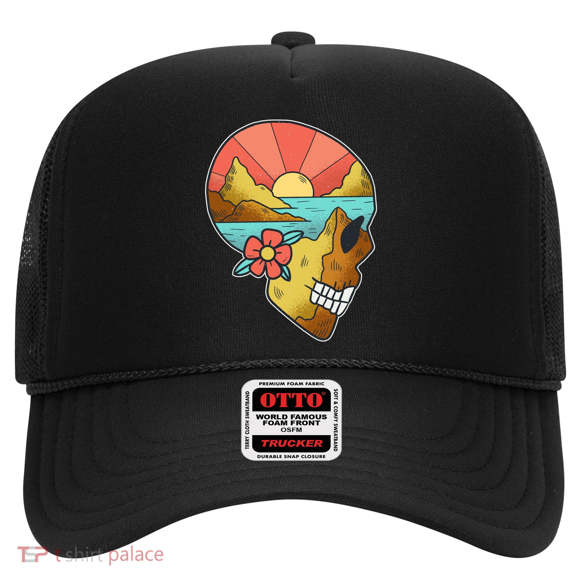 Skull Landscape Sunset Trucker Hat