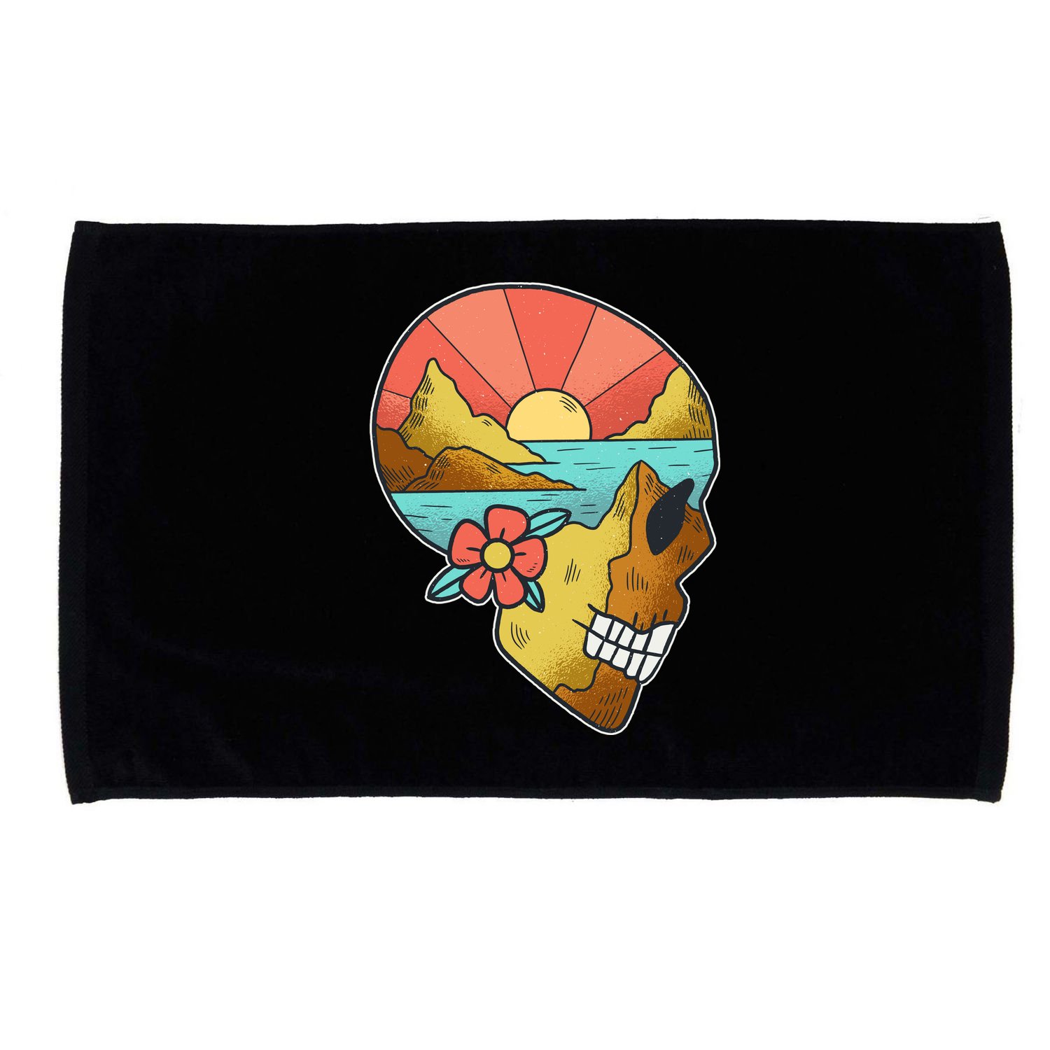 Skull Landscape Sunset Microfiber Hand Towel