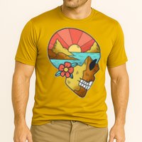 Skull Landscape Sunset Cooling Performance Crew T-Shirt