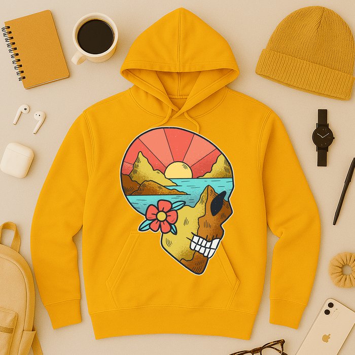 Skull Landscape Sunset Hoodie