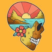 Skull Landscape Sunset Hoodie