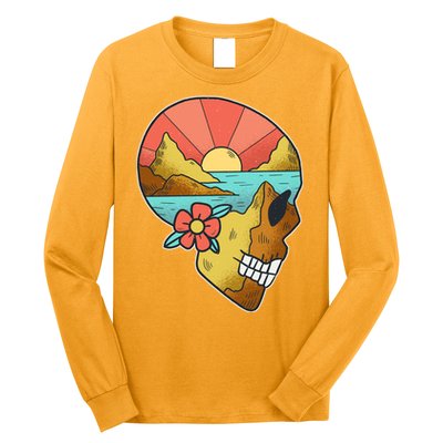 Skull Landscape Sunset Long Sleeve Shirt