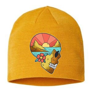 Skull Landscape Sunset Sustainable Beanie