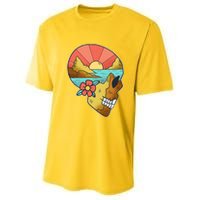Skull Landscape Sunset Youth Performance Sprint T-Shirt