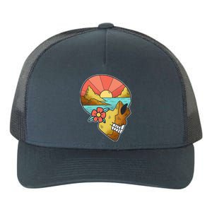 Skull Landscape Sunset Yupoong Adult 5-Panel Trucker Hat