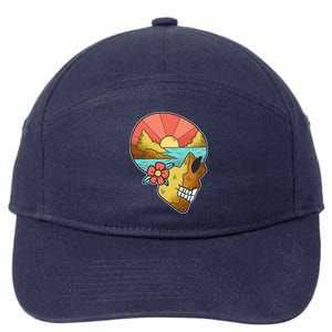 Skull Landscape Sunset 7-Panel Snapback Hat