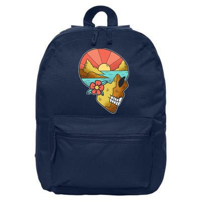 Skull Landscape Sunset 16 in Basic Backpack