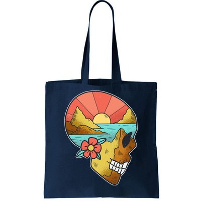 Skull Landscape Sunset Tote Bag