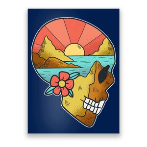 Skull Landscape Sunset Poster