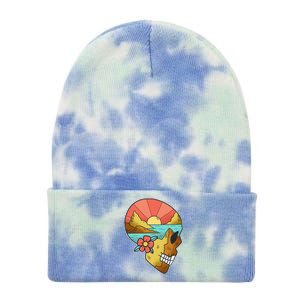 Skull Landscape Sunset Tie Dye 12in Knit Beanie