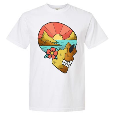 Skull Landscape Sunset Garment-Dyed Heavyweight T-Shirt