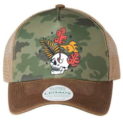 Skull Leaves Legacy Tie Dye Trucker Hat