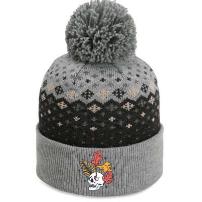 Skull Leaves The Baniff Cuffed Pom Beanie