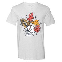 Skull Leaves V-Neck T-Shirt