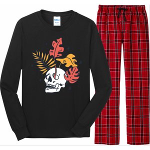 Skull Leaves Long Sleeve Pajama Set