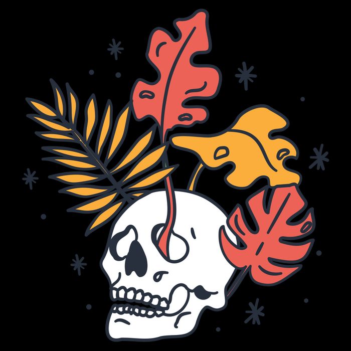 Skull Leaves Women's Crop Top Tee